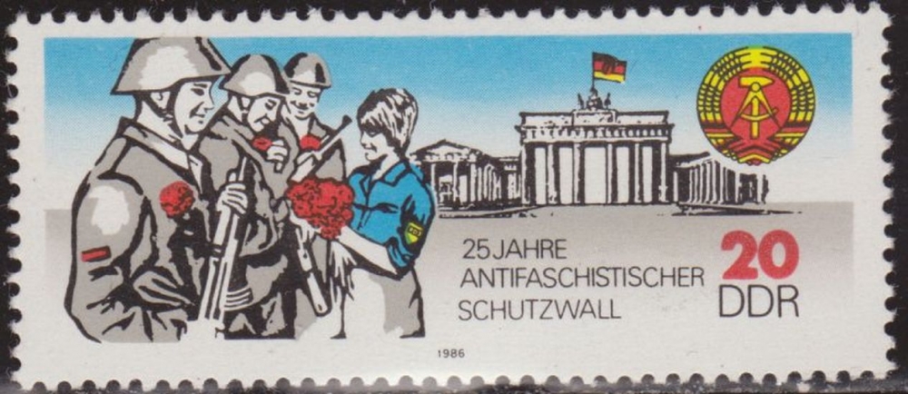 Alemania DDR 1986 Scott 2560 Sello ** Aniversario Muro Berlin 20pf Timbre Allemagne Germania Germany Alemagne Deutschland